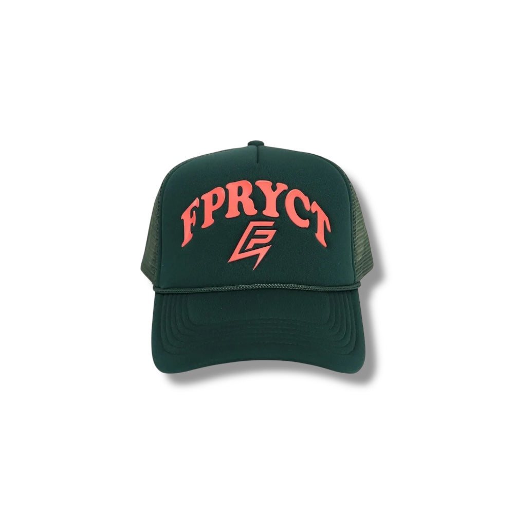5 PANEL TRUCKER HAT-GREEN/PINK