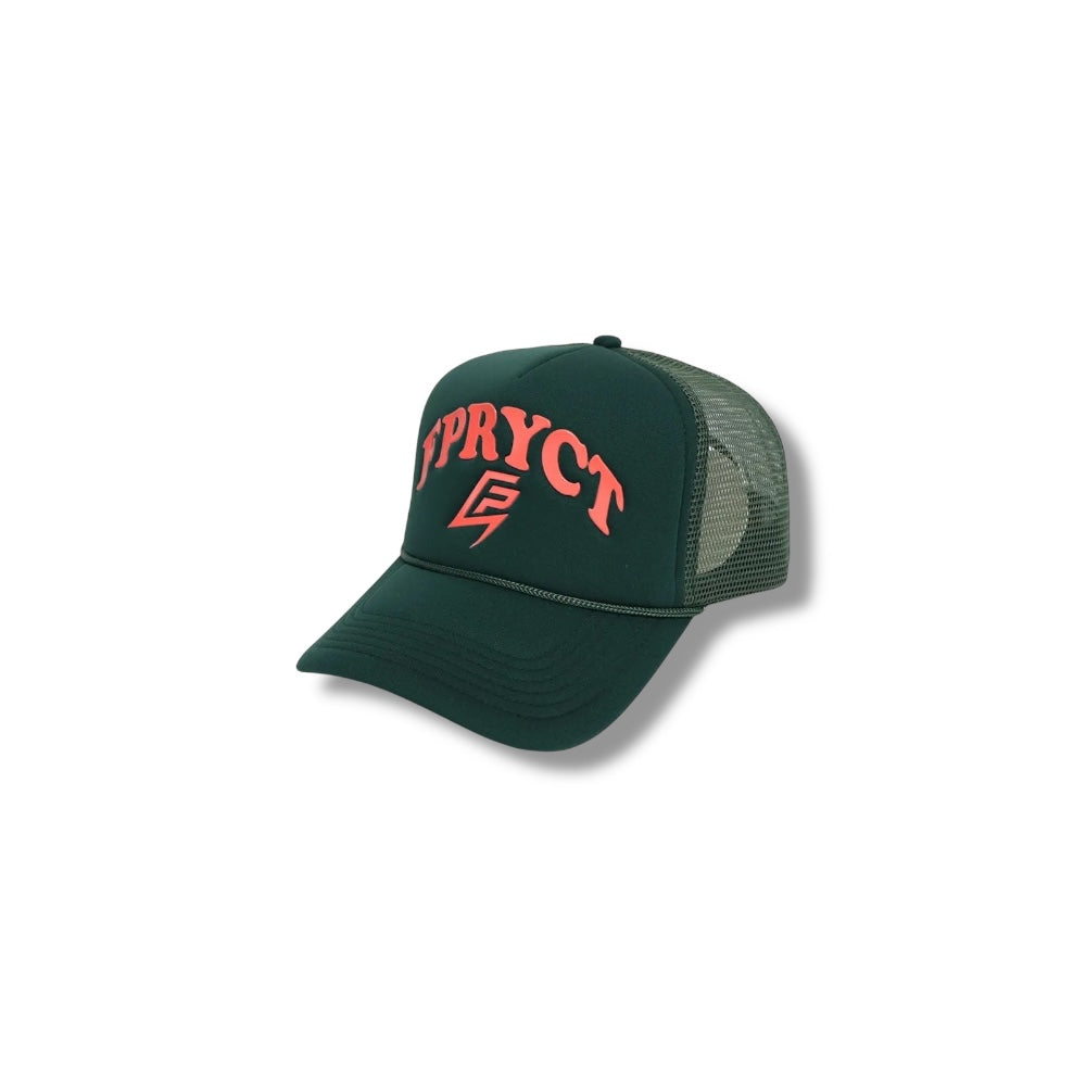 5 PANEL TRUCKER HAT-GREEN/PINK