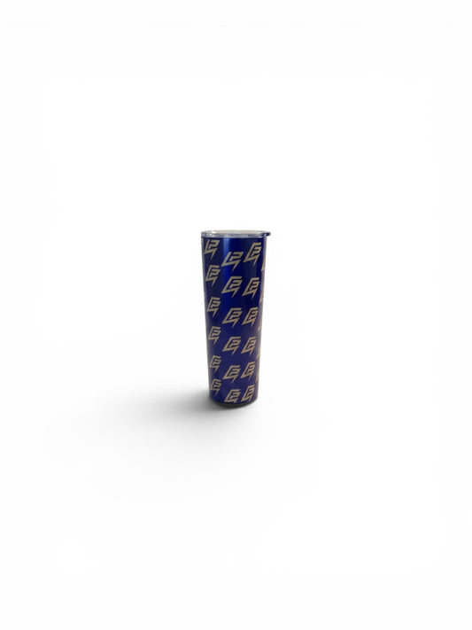 LOGO PATTER TUMBLER CHROME BLUE