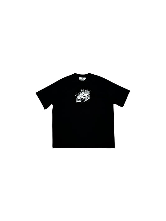 FLAMES LOGO TSHIRT-BLACK