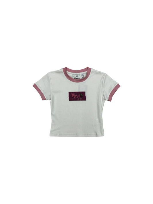 BUBBLEGUM STICKER CROPTOP-APRICOT/PINK